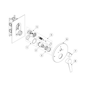Mitigeur douche pour boîtier encastré Rapid‑box 3 voies Chromé - TRES 28127310 