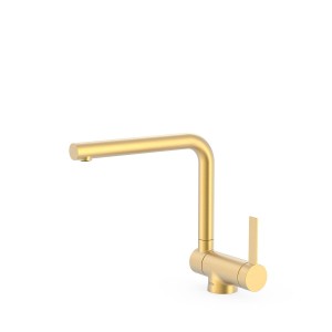 Mitigeur cuisine à bec rabattable Or Mat 24K - TRES 23033503OM 