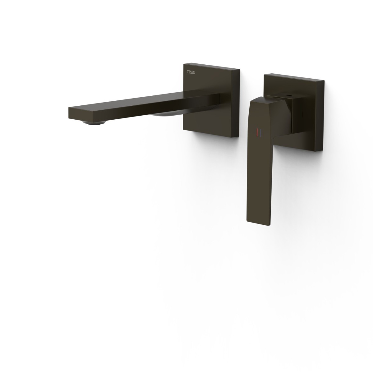 Mitigeur lavabo encastré bec 180 mm Noir Bronze - TRES 20230021KMB 