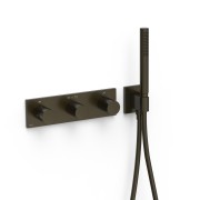 Mitigeur thermostatique douche encastré à 3 voies B‑system Noir Bronze - TRES 30735301KMB 
