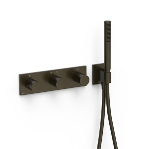 Mitigeur thermostatique douche encastré à 3 voies B‑system Noir Bronze - TRES 30735301KMB 
