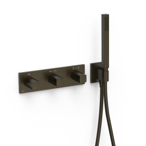 Mitigeur thermostatique douche encastré à 4 voies B‑system Noir Bronze - TRES 30725401KMB 