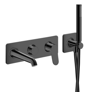 Façade encastrée bain douche 2 sorties Infinity Black PVD - CRISTINA ONDYNA BT10255P 