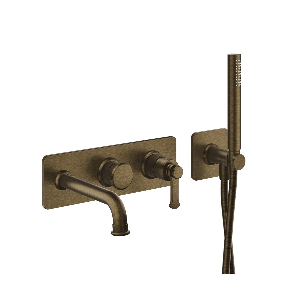 Façade encastrée mitigeur bain douche 2 sorties Vieux Bronze Mat - CRISTINA ONDYNA FA10293 