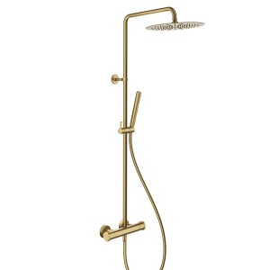 Colonne de douche thermostatique corps froid Or Brossé - CRISTINA ONDYNA FA44896P 