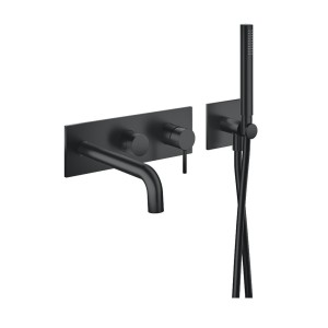 Façade de douche mitigeur 2 sorties avec douchette Phi Imperial Black - CRISTINA ONDYNA PH10276 