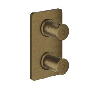 Façade externe douche Faro laiton thermostatique 2 sorties Vieux Bronze Mat - CRISTINA ONDYNA FA75293 
