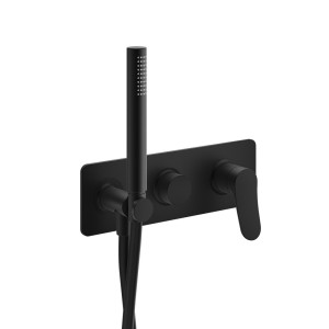 Façade mitigeur externe douche murale 2 sorties blackmat - CRISTINA ONDYNA BT60213 