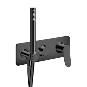 Façade externe douche murale 2 sorties Infinity Black PVD - CRISTINA ONDYNA BT60255P 