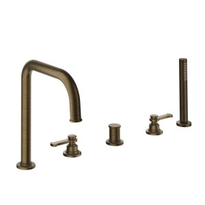 Bain/douche mitigeur 2 trous sur gorge Vieux Bronze Mat - CRISTINA ONDYNA FA12193 