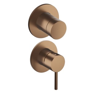 Mitigeur douche Phi 2 sorties installation verticale Or Rose Brossé PVD - CRISTINA ONDYNA PH66234P 