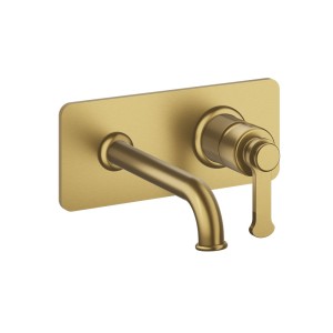 Mitigeur lavabo encastré avec plaque bec de 185 mm Or Brossé - CRISTINA ONDYNA FA25696P 