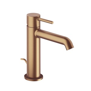 Mitigeur Lavabo avec vidage tirette laiton Phi Or Rose Brossé PVD - CRISTINA ONDYNA PH22134P 