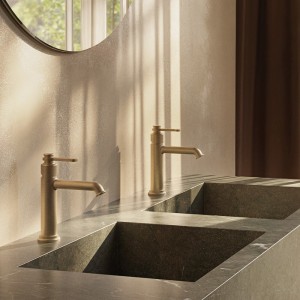 Mitigeur lavabo regular avec vidage up&down® Or Brossé - CRISTINA ONDYNA FA22096P 