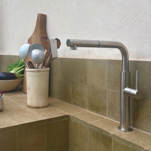 Mitigeur cuisine avec douchette pull out monojet inox - CRISTINA ONDYNA KX50028 