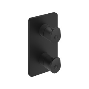 Façade thermostatique externe Botte laiton 2 sorties blackmat - CRISTINA ONDYNA BT75213 