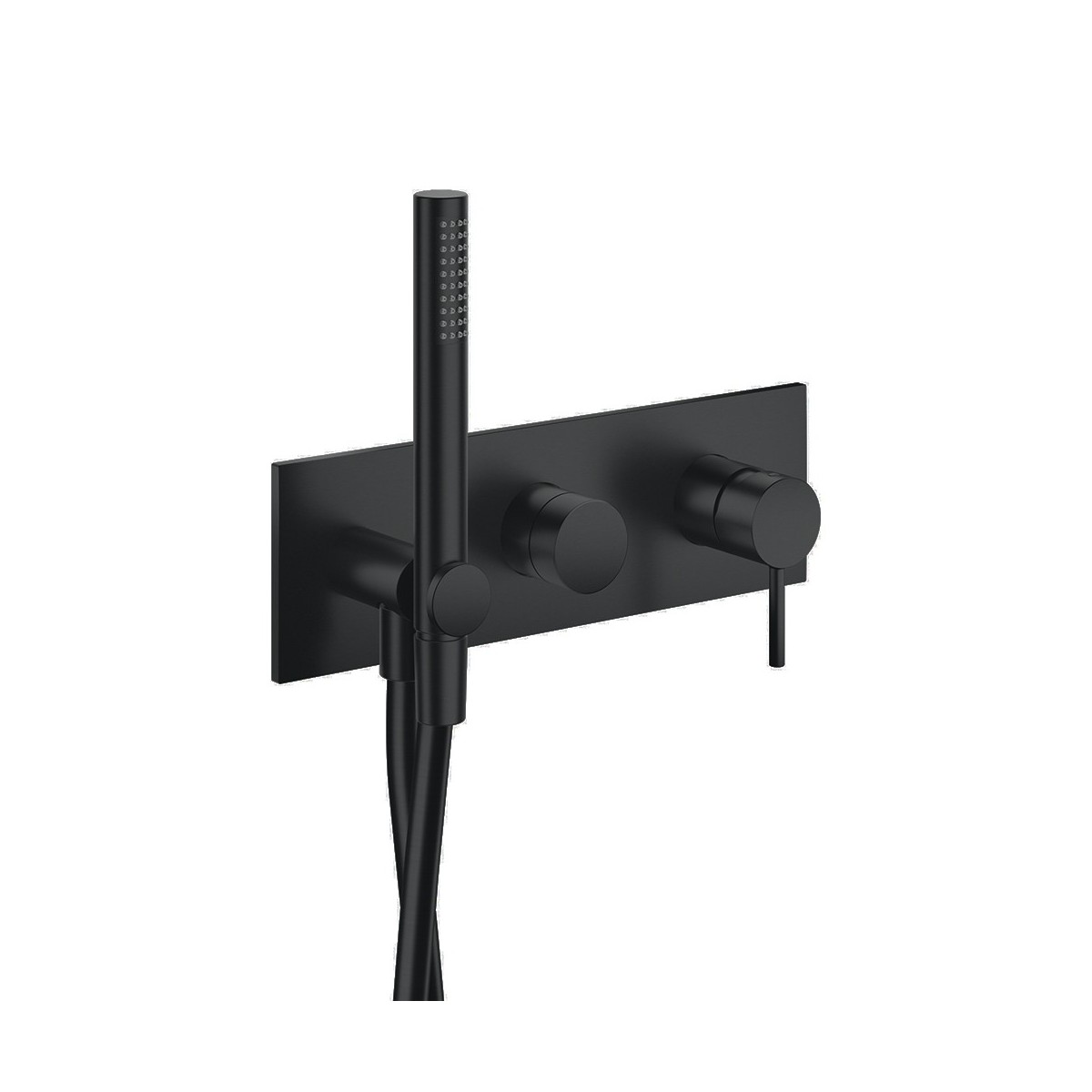 Façade de douche mitigeur 2 sorties avec douchette Phi Imperial Black - CRISTINA ONDYNA PH60276 