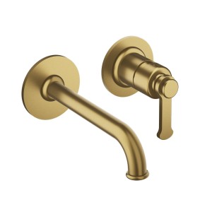 Mitigeur lavabo encastré avec rosaces bec de 225 mm Or Brossé - CRISTINA ONDYNA FA25996P 