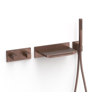 Kit robinet thermostatique encastré 2 voies pour baignoire et douche B-system Volcanic - TRES 30725207VO 