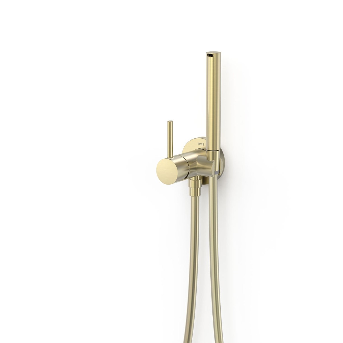 Mitigeur encastré avec douche pour WC eau chaude et eau froide Study Cava doré  - TRES 134123CA 