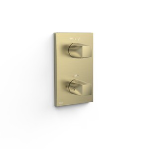 Pièce apparente pour boîtier encastré 2 voies Therm-box Cava doré  - TRES 21125001CA 