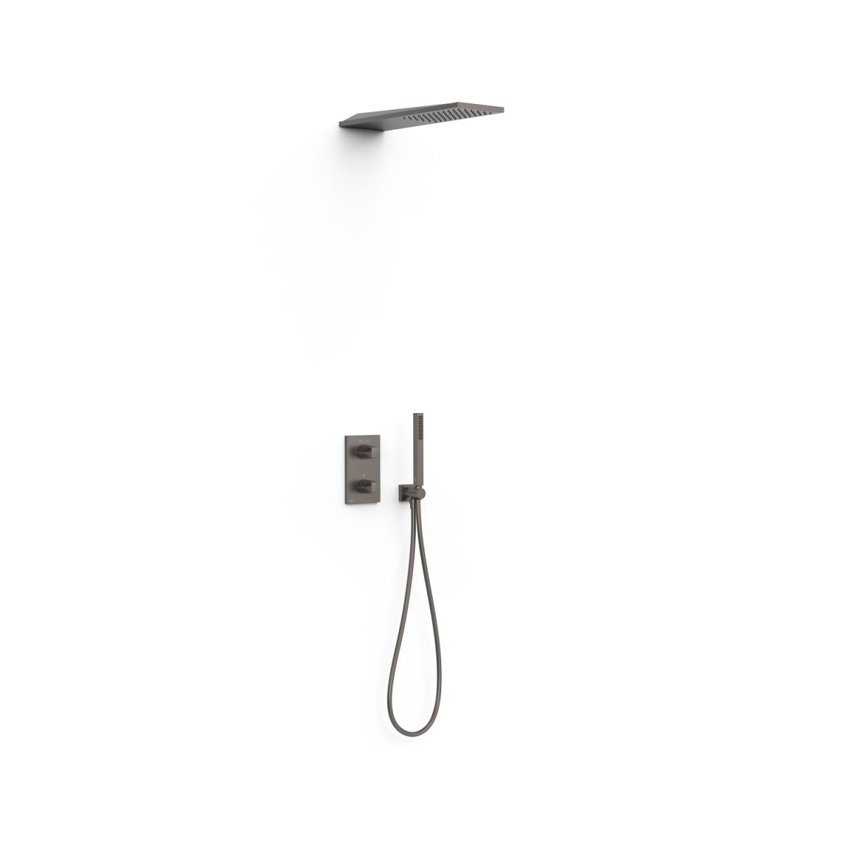 Kit robinet thermostatique encastré 2 voies pour douche Therm-box Graphite  - TRES 21135005GR 