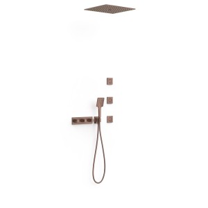 Kit robinet thermostatique encastré 4 voies pour douche B-system Volcanic - TRES 30725406VO 