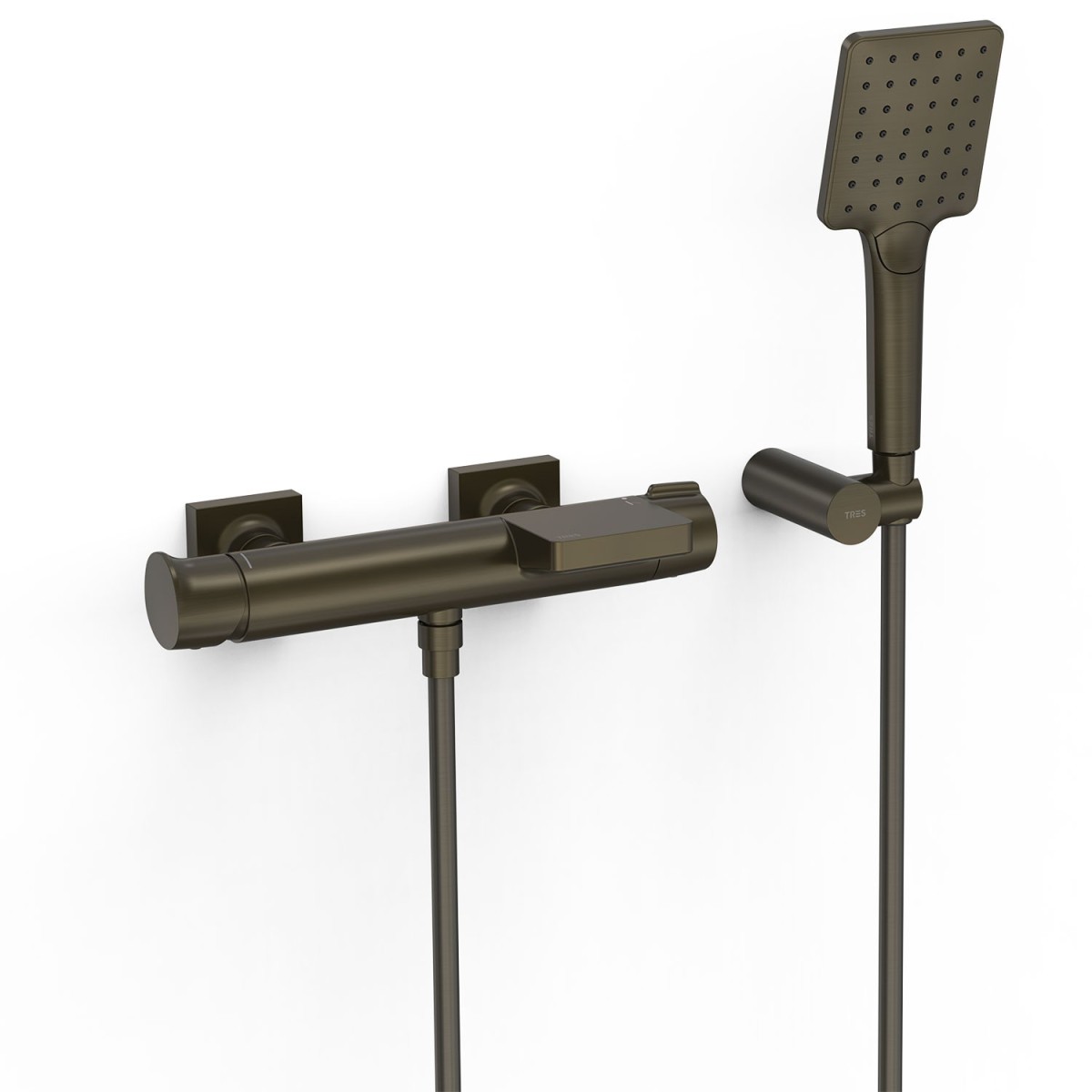 Mitigeur mural pour baignoire et douche Project Noir bronze - TRES 22117001KMB 