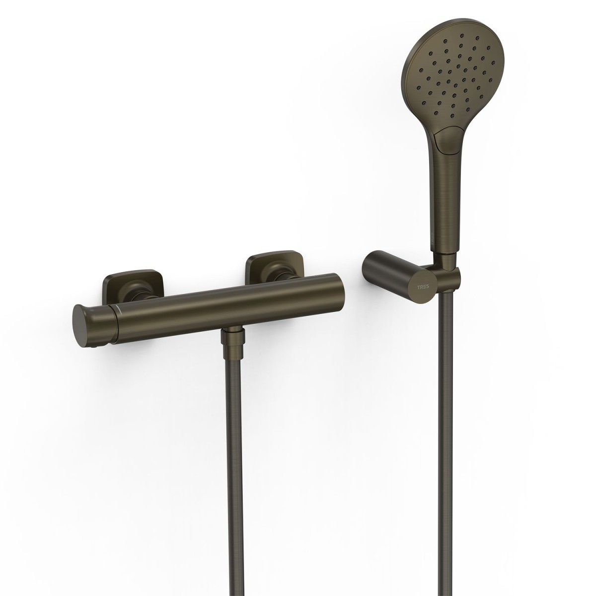 Mitigeur mural pour douche Loft Noir bronze - TRES 22216701KMB 