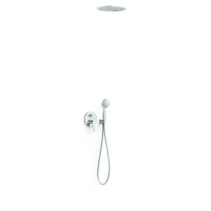 Kit mitigeur encastré 2 voies Rapid‑box pour douche Flat Chrome - TRES 20438005 