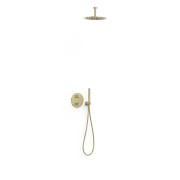 Kit robinet thermostatique encastré 2 voies pour douche Therm-box Cava doré  - TRES 26235003CA 