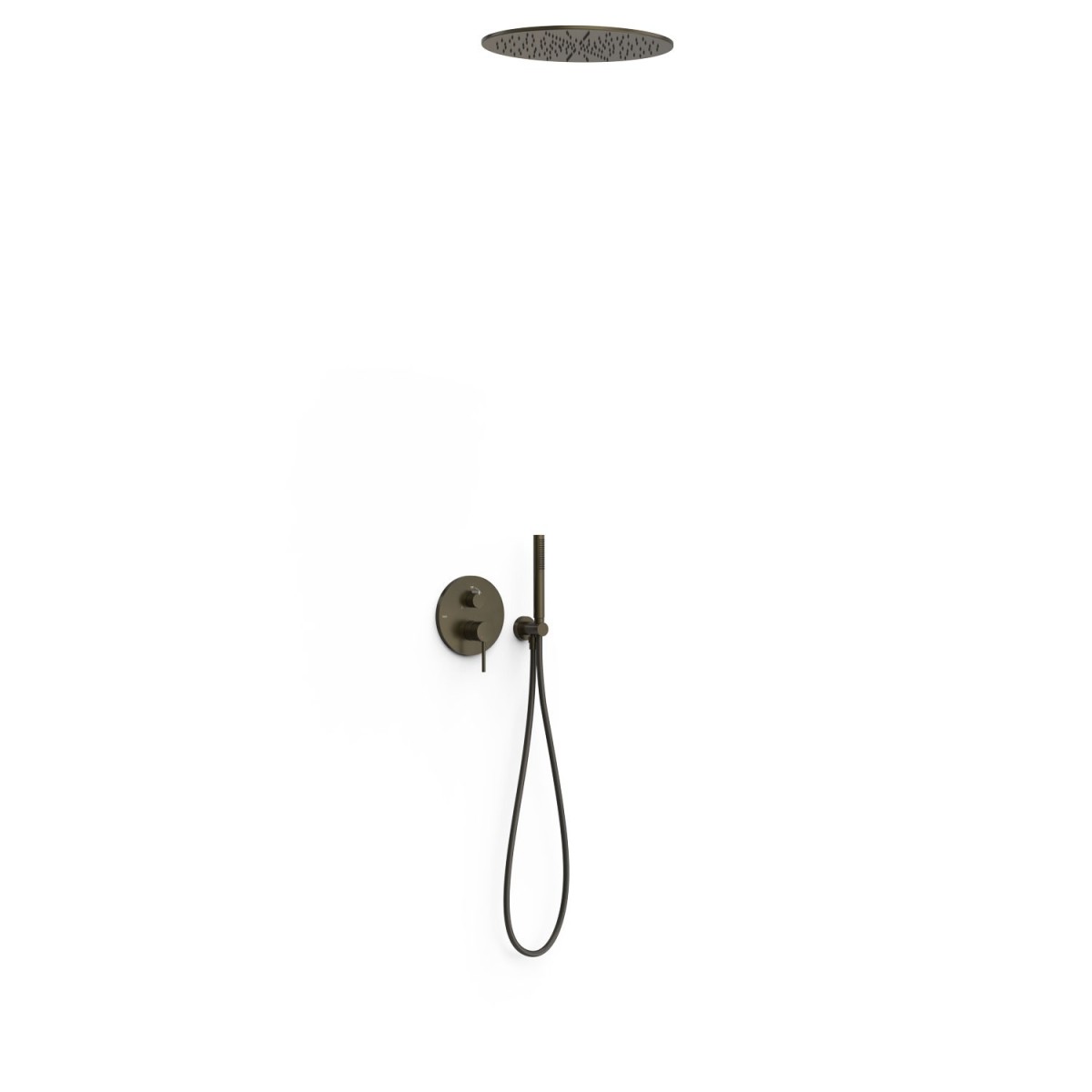 Kit mitigeur encastré 2 voies Rapid‑box pour douche Study Noir bronze - TRES 26238005KMB 