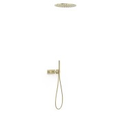 Kit robinet thermostatique encastré 2 voies pour douche B-system Cava doré  - TRES 30735206CA 