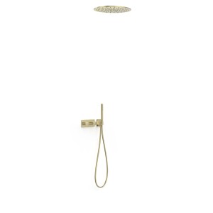 Kit robinet thermostatique encastré 2 voies pour douche B-system Cava doré  - TRES 30735206CA 