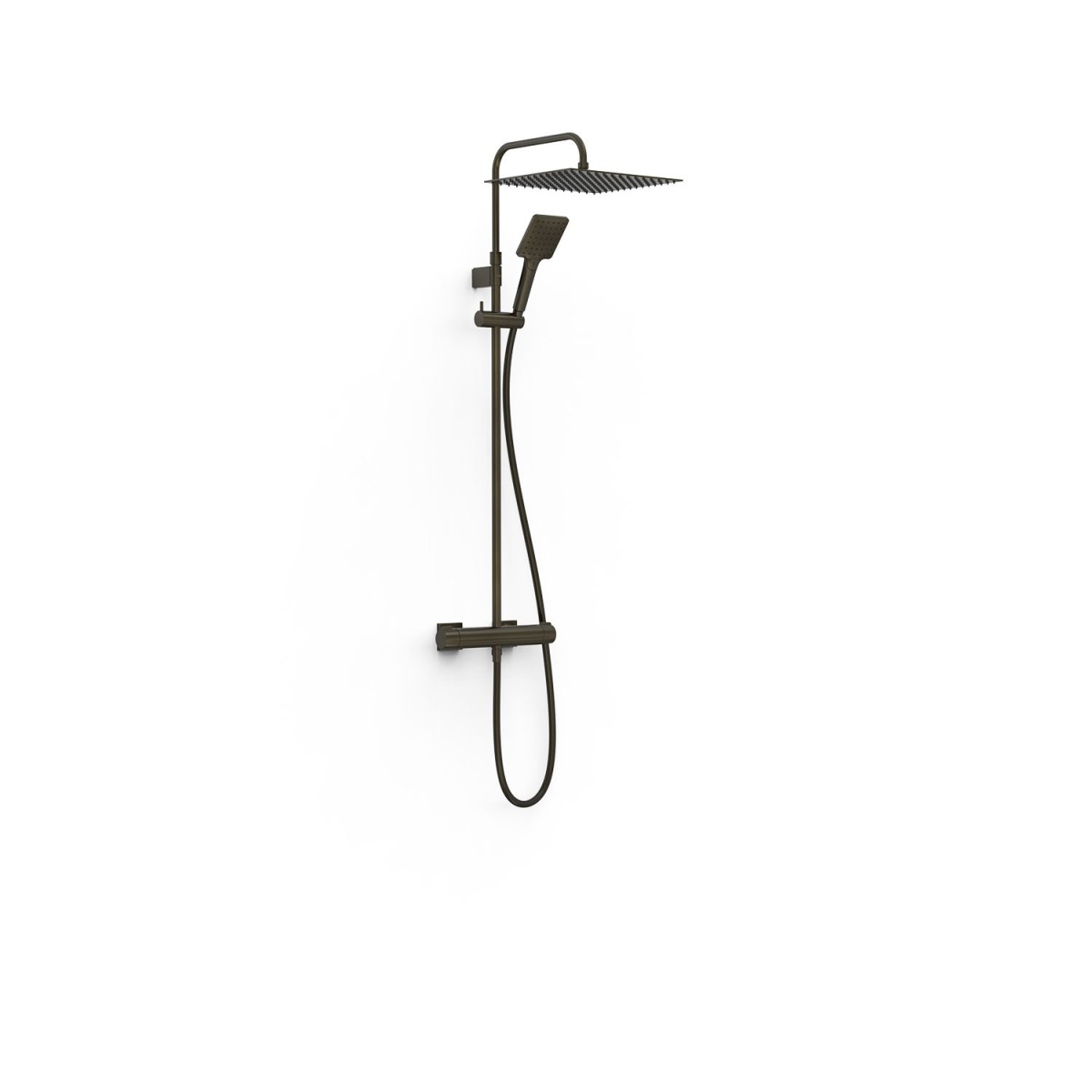 Ensemble de robinet mural Duo‑confort à 2 voies pour douche Project Noir bronze - TRES 22119901KMB 