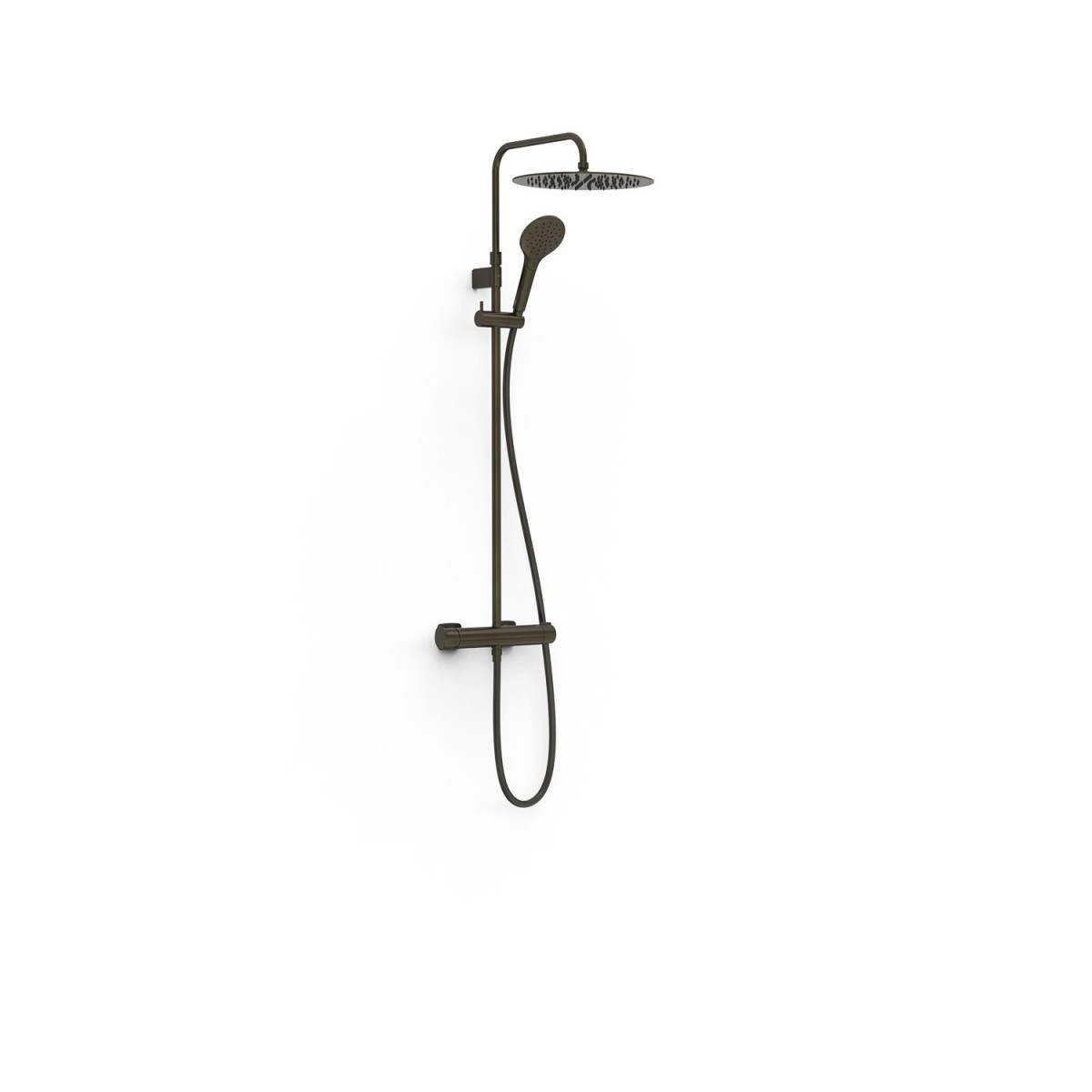 Ensemble mitigeur mural 2 voies pour douche Loft Noir bronze - TRES 22219101KMB 