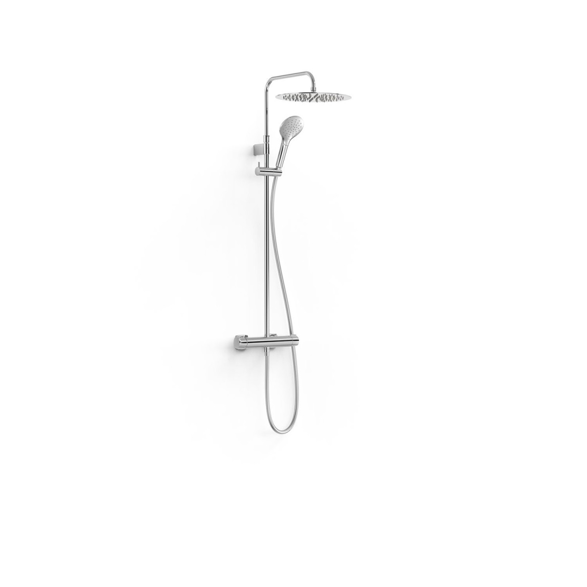 Ensemble mitigeur mural 2 voies pour douche Loft Chrome - TRES 22219101 