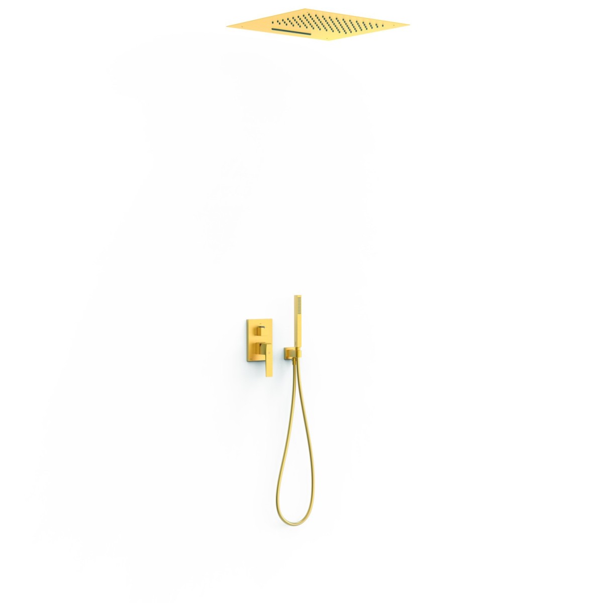 Kit mitigeur encastré 3 voies Rapid‑box pour douche Slim Or Mat 24K - TRES 20237302OM 