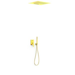 Kit mitigeur encastré 3 voies Rapid‑box pour douche Slim Or 24K - TRES 20237302OR 