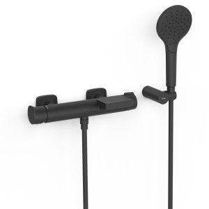 Mitigeur mural pour baignoire et douche Loft Noir mat - TRES 22217001NM 