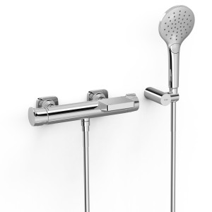 Mitigeur mural pour baignoire et douche Loft Chrome - TRES 22217001 