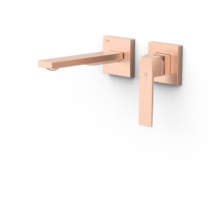 Pièce apparente pour élément encastré de lavabo Slim Or Rose Mat 24K - TRES 20230021OPM 