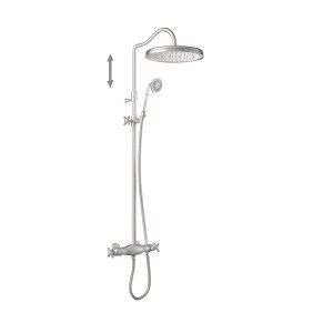 Ensemble de robinet thermostatique mural à 2 voies pour douche Tres Clasic Acier - TRES 24219503AC 