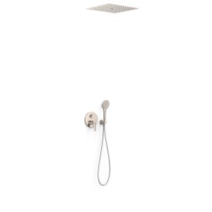 Kit mitigeur encastré 3 voies Rapid‑box pour douche Fuji Acier - TRES 28137302AC 