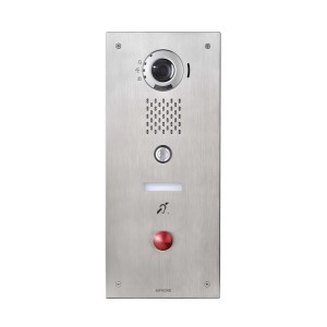 Platine IP, 1BP normal + 1 BP d'urgence rouge champignon pour centres de secours - AIPHONE IXDVFLBPR 