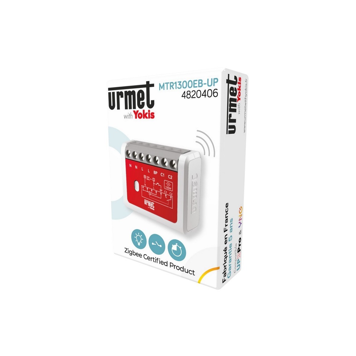 Micromodule Télérupteur 1300W Bornier À Vis Zigbee Up - URMET MTR1300EB-UP 