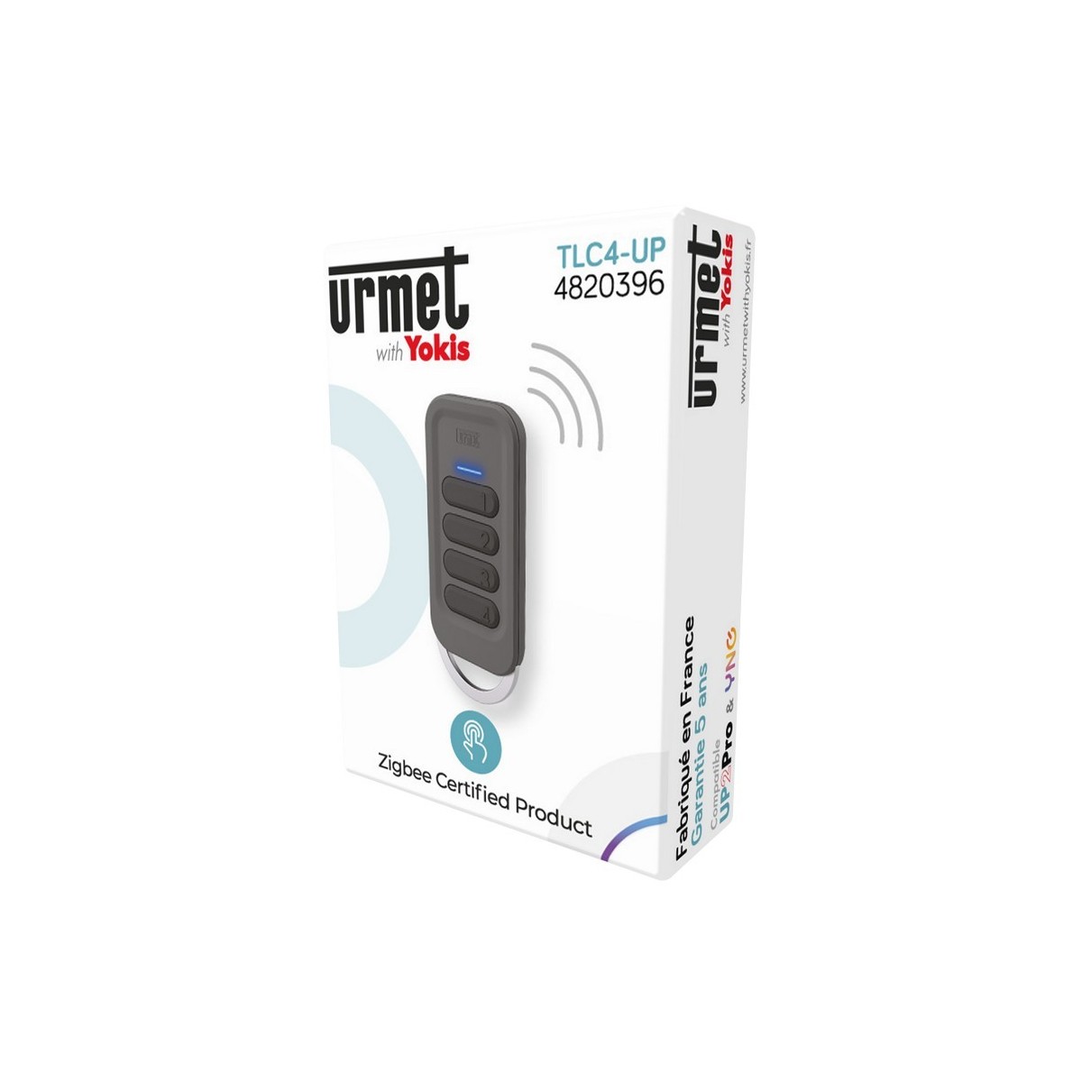 Télécommande porte clé 4 touches Radio Zigbee - URMET TLC4-UP 