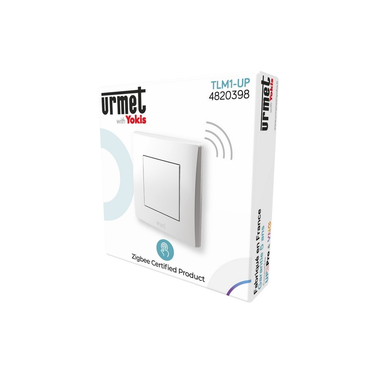 Télécommande murale extra plate 1 touche Radio Zigbee - URMET TLM1-UP 