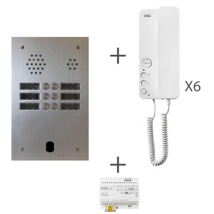 Kit audio 2r 6bp 2 voice programmé - URMET KA83/206 