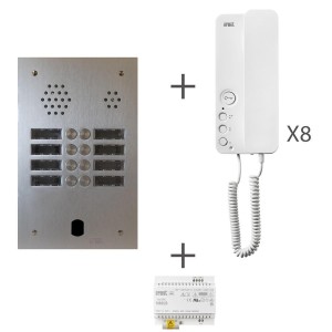 Kit audio 2r 8bp 2 voice programmé - URMET KA83/208 